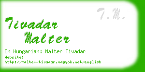 tivadar malter business card